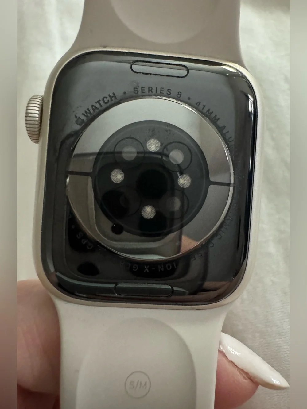 Apple Watch Series 8, 41mm with Sand/Beige Silicone Apple Band